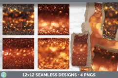 Orange Seamless Glitter Bokeh Textured Background Papers Scr Product Image 2