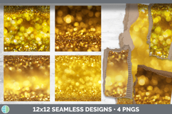Yellow Seamless Glitter Bokeh Textured Background Papers Scr Product Image 2