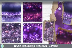 Purple Seamless Glitter Bokeh Textured Background Papers Scr Product Image 2