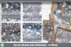 Silver Seamless Glitter Bokeh Textured Background Papers Scr Product Image 2