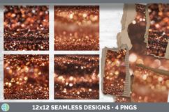 Copper Seamless Glitter Bokeh Textured Background Papers Scr Product Image 2