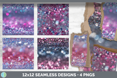 Pink Blue Seamless Glitter Bokeh Textured Background Papers Product Image 2