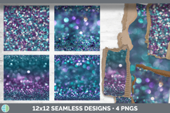 Teal Purple Seamless Glitter Bokeh Textured Background Paper Product Image 2