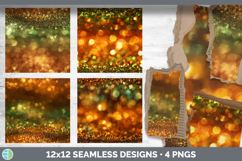 Orange Green Seamless Glitter Bokeh Textured Background Pape Product Image 2