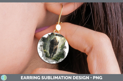 Bison Woodland 3D Hole Round Earrings Sublimation Design Product Image 1