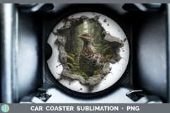 Grouse Woodland 3D Hole Car Coaster Sublimation Design Product Image 1