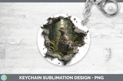 Grouse Woodland 3D Hole Keychain Sublimation Design Product Image 1