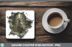 Grouse Woodland 3D Hole Square Coaster Sublimation Design Product Image 1