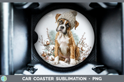 Boxer Dogs 02 Winter Knit Hat Car Coaster Sublimation Design Product Image 1