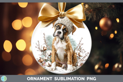 Boxer Dogs 02 Winter Knit Hat Ornament Sublimation Design Product Image 1
