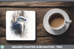 Whitebellied Sea Eagle Tree Peek Square Coaster Sublimation Product Image 1