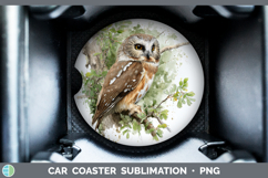 Northern Sawwhet Owl Owls Sketch Car Coaster Sublimation De Product Image 1
