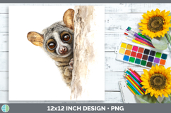 Bushbaby 01.png Primate Tree Peek-A-Boo Paper Backgrounds De Product Image 1