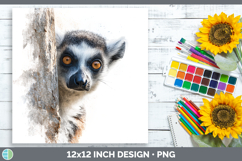 Ring-tailed Lemur 01.png Primate Tree Peek-A-Boo Paper Backg Product Image 1