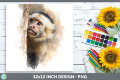 Capuchin Monkey 01.png Primate Tree Peek-A-Boo Paper Backgro Product Image 1