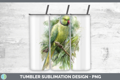 Roseringed Parakeet Parrot Botanicals Tumbler Sublimation D Product Image 1