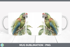 Redshouldered Macaw Parrot Botanicals Mug Wrap Sublimation Product Image 1
