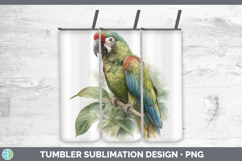 Redshouldered Macaw Parrot Botanicals Tumbler Sublimation D Product Image 1