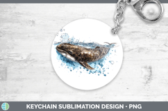 Cuvier’s Beaked Whale Whales Sketch Keychain Sublimation Des Product Image 1