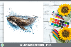 Cuvier’s Beaked Whale Whales Sketch Paper Backgrounds Design Product Image 1