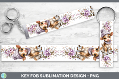 Cow Farm Winter Knit Hat Key Fob Sublimation Design Product Image 1