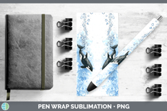 Orca Marine Mammal Sketch Pen Wrap Sublimation Design Product Image 1