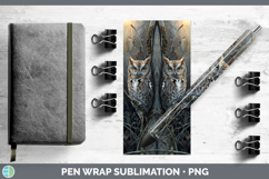 Eastern Screech Owl Sunset Pen Wrap Sublimation Design Product Image 1