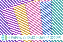 Glitter Stripes Digital Paper Scrapbook Background Bundle Product Image 1
