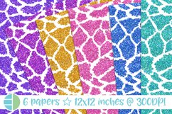 Glitter Giraffe Digital Paper Scrapbook Background Bundle Product Image 1