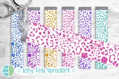 Glitter Jaguar Print Key Fob Bundle Wristlet Sublimation Product Image 1