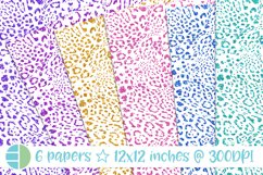 Glitter Jaguar Digital Paper Scrapbook Background Bundle Product Image 1