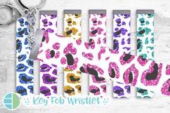 Glitter Leopard Print Key Fob Bundle Wristlet Sublimation Product Image 1