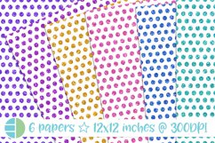 Glitter Polka Dots Digital Paper Scrapbook Background Bundle Product Image 1