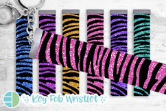 Zebra Key Fob | Zebra Print Glitter Sublimation Designs Product Image 1