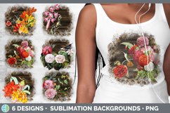 Hummingbird Background | Floral Sublimation Designs Product Image 1