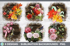 Hummingbird Background | Floral Sublimation Designs Product Image 2
