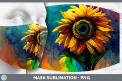 Rainbow Sunflower Mask | Sublimation Bundle Face Mask Design Product Image 5