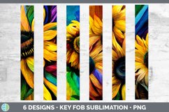 Rainbow Sunflower Key Fob | Wristlet Sublimation Product Image 2