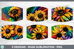 Rainbow Sunflower Mask | Sublimation Bundle Face Mask Design Product Image 2