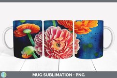 Ranunculus Flowers Mug Sublimation Product Image 2