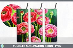 Ranunculus Flowers Tumbler Sublimation Bundle Product Image 5