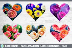 Ranunculus Flowers Hearts Clipart Product Image 2