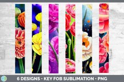 Ranunculus Flowers Key Fob | Wristlet Sublimation Product Image 2