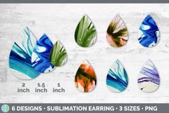 Watercolor Background Teardrop Earring | Sublimation Designs Product Image 2