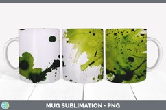 Watercolor Splatter Mug Sublimation | Coffee Cup Designs PNG Product Image 2