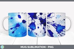 Watercolor Splatter Mug Sublimation | Coffee Cup Designs PNG Product Image 4