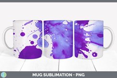Watercolor Splatter Mug Sublimation | Coffee Cup Designs PNG Product Image 7