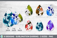 Watercolor Splatter Teardrop Earring | Sublimation Designs B Product Image 2