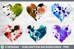 Watercolor Splatter Hearts Clipart | Sublimation Designs Product Image 2