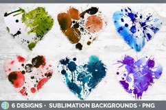 Watercolor Splatter Heart Distressed Clipart | Sublimation D Product Image 2